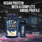 Vega Sport Vegan Protein Powder + Recovery - 30g Plant Based Protein per Serving, Vanilla, 20 Servings, 5g BCAAs, Probiotics, NSF Certified, for Shakes & Smoothies, 1.8lbs (Packaging May Vary)