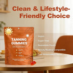 2026 New Tanning Gummies for Women, Tanning Gummies That Work Fast Without Sun, Enhances Natural Tan, Natural Looking Glow, Bronzing, Non-GMO, Vegan & Sugar Free - 60 Count (1 Pack)