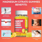 1400MG Magnesium Citrate Gummies, High Absorption Magnesium Gummies for Adults, Extra Strength Magnesium Gummy Supplement for Healthy Relaxation, Vegan, Non-GMO, 60 Count