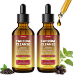 Candida Cleanse & Parasite Cleanse Detox | Black Pepper-Boosted Triple-Targeting Formula with Caprylic Acid, Oregano, Black Walnut | Gut Health, Immune Support 2 Fl Oz (Pack of 2)