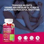 Magnesium Glycinate Gummies 1000mg - Sugar-Free Magnesium Potassium Supplement with Vitamin D, B6, CoQ10 for Adults & Kids,High Absorption for Calm Mood & Sleep Support - 60 Raspberry Gummies