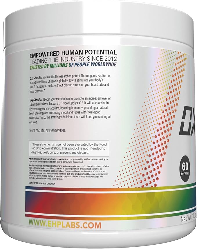 EHP Labs OxyShred Pre Workout Powder - Preworkout Powder with L Glutamine & Acetyl L Carnitine, Energy Boost Drink - Gummy Snake, 60 Servings
