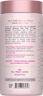 NeoCell Hair Skin and Nails Gummies | 120 Count | with Multi Collagen Advanced Bio-Peptides | Plus Biotin and Vitamin C | Advanced Formula | for Women and Men