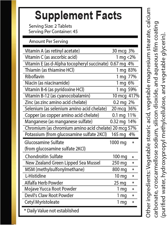 Joint Matrix PRO Natural Complex - Joint Support Supplement for Women, Support Joint Function and Mobility - 1 Bottle 90 Tablets