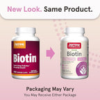 Jarrow Formulas® Biotin Ultra Strength 5000 mcg, Dietary Supplement, Hair, Skin, and Nails Support, 100 Veggie Capsules, Up to 100 Day Supply