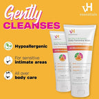 vH essentials, Ph Balanced Daily Feminine Wash, Tea Tree Oil & Prebiotic, 6 Fl Oz 54306 Clear (Pack of 2)