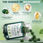 38-in-1 Super Greens Gummies with Sea Moss, Spirulina, Chlorella - Bloating Relief & Gut Health - 100% DV Vitamin A, B12, Iron, Magnesium - Energy & Immunity, Vegan, Green Apple, 60 Cts