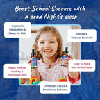 Kids Magnesium Glycinate Liquid with L-Theanine Omega-3, Vitamin B6, D3, Zinc, Magnesium Liquid Drops for Kids Sleep, Relaxation, Calm & Focus, 2 Fl Oz Pineapple Flavor