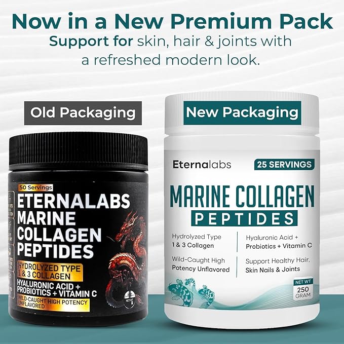 Collagen Peptides Powder for Women & Men 500g | Hydrolyzed Collagen Type I & III with Hyaluronic Acid & Vitamin C Supports Hair, Skin, Nails, Bones & Joints | Gluten-Free | Unflavored 500g