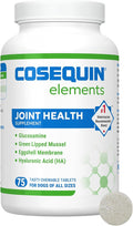 Nutramax Laboratories Cosequin Elements Dog Joint Health Supplement with Glucosamine, Green Lipped Mussel, Eggshell Membrane, & Hyaluronic Acid, 75 Tasty Chewable Tablets for Dogs