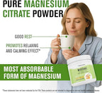NaturalSlim MagicMag Magnesium Citrate Powder Drink for Relaxation, Stress, Constipation, Better Rest & Digestive Health, Magnesium Supplement for Women and Men, Honey Chamomile 8oz