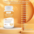 Hair Skin and Nails Multi-Vitamin for Men & Women, 10000mcg Biotin & Multimineral, Contains B-Vitamins, Vitamins C, E & D3, Trace Minerals, Zinc, Gluten-Free, Dairy-Free, Soy-Free, 100 Tablets