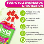 Liver Detox Cleanse & Repair, 2000 mg Milk Thistle Liver Detox, Liver Support Supplement with Glutathione, Dandelion Root, Turmeric & Artichoke, 23-in-1Herbal for Liver & Gut Health, Vegan, 60 Gummies