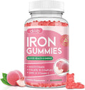 Iron Gummies with Multivitamin, Iron Supplement for Women & Men, Kids Multivitamin with Iron, Zinc, Vitamin B Complex & C, B12, Folate - Blood Builder, Energy Support, Peach Flavor, Vegan 60 Gummies