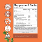 Omega 3 Gummies for Adults - Vegetarian Omega 3 6 9 DHA Gummies for Brain Bone and Heart Health and Joint Support - Burpless Fish Free Plant Based Supplement Men Women - 60 Count
