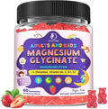 Magnesium Glycinate Gummies for Kids 4+ & Adults- Magnesium Glycinate 150/300 mg for Natural Sleep, Relaxation & Calm Support, Melatonin Free, Sugar Free Strawberry Flavor, 60 Ct