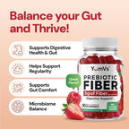 YUM-V'S - Prebiotic Fiber Gummies for Adults & Kids - 5g Digestive Aid Gummy Fiber Supplement - Keto Friendly Prebiotic Daily Fiber Supplement for Women & Men