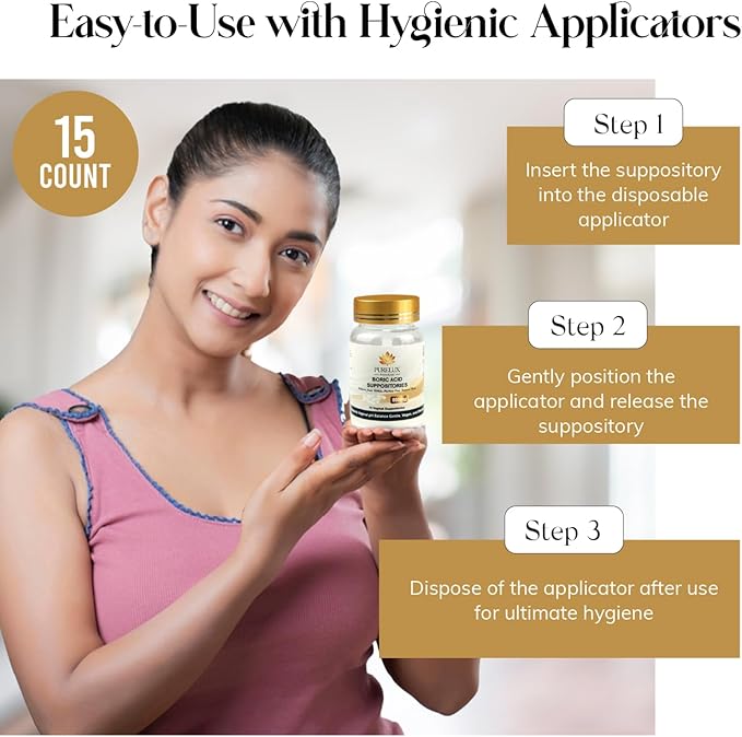 PureLux Boric Acid Feminine Wellness Support 800mg Size 000 30 Count Fragrance-Free Personal Care Formula
