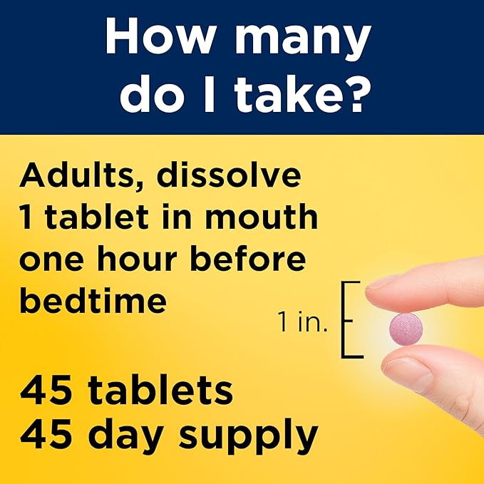 Nature Made Melatonin 10mg Fast Dissolve, Maximum Strength Nighttime Sleep Aid for Adults, 100% Drug-Free, 45 Tablets