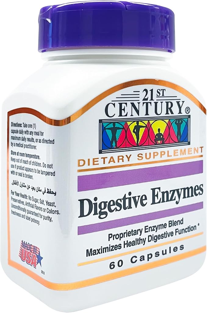 21st Century Digestive Enzymes Capsules, 60 Count (Pack of 3)