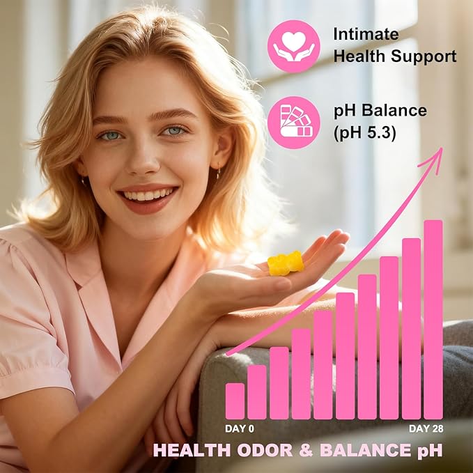 2 Packs Feminine Balance Gummies for Women - PH Balance Gummies Support Vaginal Flora, Gut Health & Immune System, Vegan, Gluten-Free, Tropical Pineapple Flavor (120 Count)