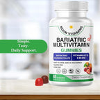 Bariatric Multivitamin Gummies | High Potency Iron Free with Methylated B12 & Folate | Daily Nutritional Support for Bariatric Lifestyle | Women & Men | 60 Gummies (30-Day Supply) | Halal Certified