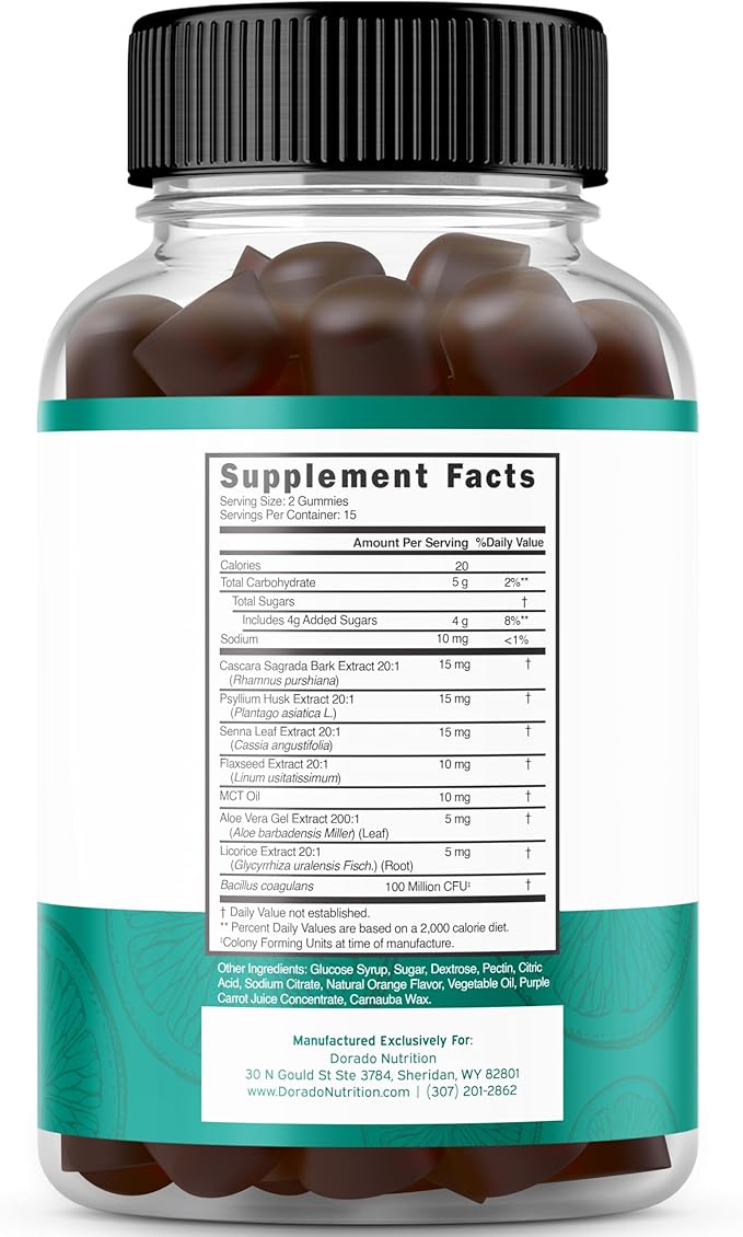 Colon Cleanse Gummies & Detox 15 Day Gut Cleanse (30 Gummies) Intestinal Cleanse & Probiotic for Gentle Laxative & Bowel Relief for Stomach Bloating - Third Party Tested, Vegan, Non-GMO - USA Made