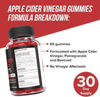 ORPHIC NUTRITION Apple Cider Vinegar Gummies - 1000mg - ACV Weight Loss Gummies - Supports Digestion, Detox & Cleansing - VIT B12, Beetroot - Gomitas de Vinagre de Manzana (60 pcs)