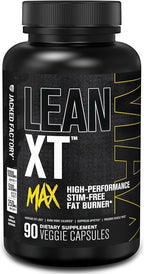 Jacked Factory Lean-XT Max - High-Performance Stim-Free Fat Burner with Carnipure, Green Tea Extract, InnoSlim, & ForsLean for Increased Metabolism, Weight Loss, & Appetite Suppression - 90 Count