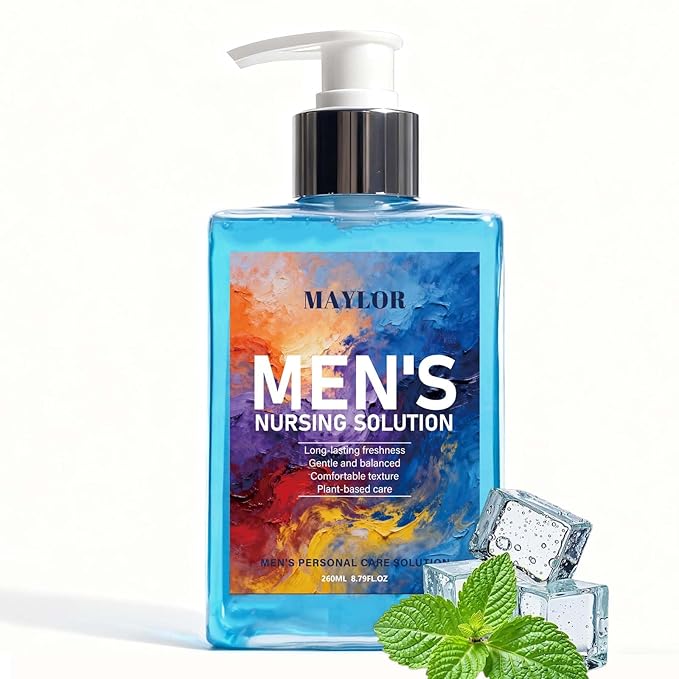 MAYLOR Men’s Intimate Wash, pH Balanced Plant-Based Formula for Sensitive Skin, Gentle Hydrating Cleanser with Long-Lasting Freshness, Daily Body Wash (1)