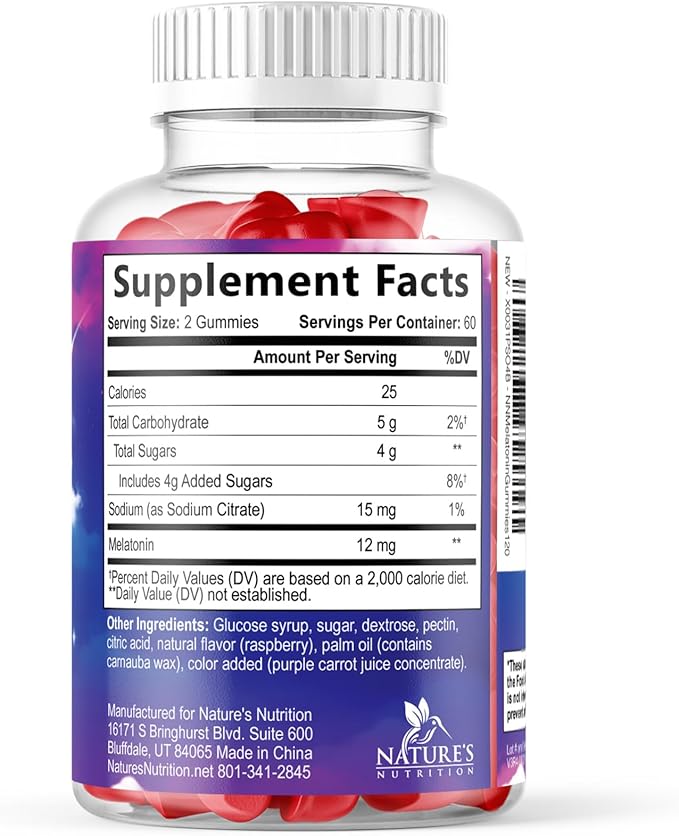 Melatonin Sleep Gummies - 12mg Per Serving - Extra Strength Sleep Support Melatonin Gummy for Adults - Vegan Sleeping Gummy Supplement to Support Restful Sleep - Tasty Berry Flavor - 120 Gummies