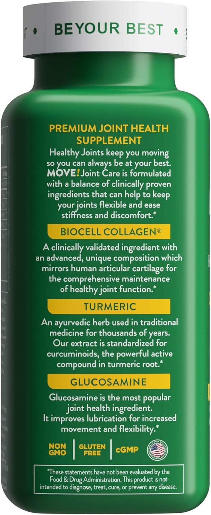 Health Logics Move! Healthy Joints with BioCell Collagen, Glucosamine, MSM, Vitamin C, Turmeric Extract 95% Curcuminoids, Boswellia Serrata | Support Joint Comfort | Non-GMO | 90 Capsules
