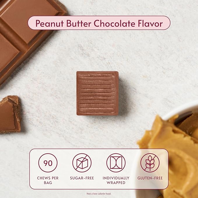 Bariatric Advantage Calcium Citrate Chewy Bites 500 mg - Highly Absorbable & Digestible - Vitamin D3 - Easily Chewable Calcium Supplement - Peanut Butter Chocolate - 90 Count