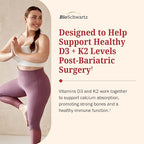 BioSchwartz Bariatric D3 K2 Dissolvable Tablets - 90 Cherry-Strawberry Tablets - Supports Bone Strength - Bariatric Vitamins for Women with Vitamin D3 5000 IU - Third Party Tested, 90 Servings