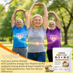 2-in-1 Vitamin D3 K2 Supplement Softgel, Vitamin D3 5000 IU and Vitamin K2 100 mcg, K2 MK7 with D3 Vitamin Supplement Support Immune, Heart, Joint, Teeth & Bone Health