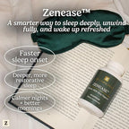 Zen Principle Zenease Sleep Support with Magnesium Glycinate, Ashwagandha KSM-66®, Saffron, L-Theanine & GABA – No Melatonin, Natural Stress Relief & Sleep Aid. 180 Capsules