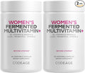 Codeage Women’s Daily Multivitamin, 25+ Vitamins & Minerals, Fermented, Organic Whole Foods, Probiotics Supplement - Vitamin A, B, C, D, E & K, Omega 3, Zinc – Vegan - 2 Pack