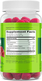 NATURELO Magnesium Citrate Gummies - for Calm & Relaxation Support, Natural Berry Magnesium Gummies, 60 Vegetarian Gummies (Pack of 2)