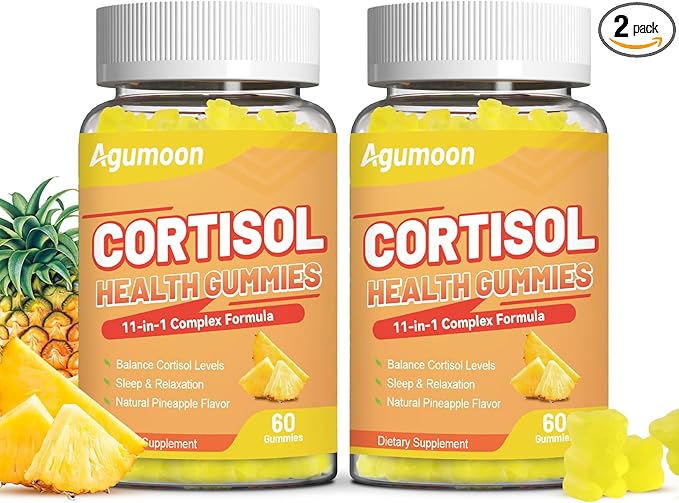 Cortisol Gummies for Women, Cortisol Supplements with Ashwagandha, Magnesium, L-theanine, for Relaxation and Mood Support - 120 Gummies