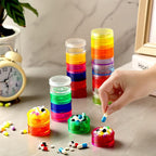 Sieral 6 Set 7 Days Stackable Pill Organizers 7 Compartments Round Pill Boxes Tower Weekly Vitamin Individual Storage Containers Travel Cases with Lids for Medications, Vitamins and Supplements