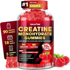 Creatine Monohydrate Gummies 6000mg for Men & Women, Sugar Free Creatine Gummy for Pre & Post Workout, High Absorption Supplement with BCAA, Support Boost Strength, Endurance & Muscle Recovery