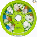 INVODA Weekly Pill Organizer 7 Compartment Rotating Pill Box for Daily Medication & Vitamins - Portable Travel Pill Case Fish Oil Supplements Vitamins Organizer (Orange)