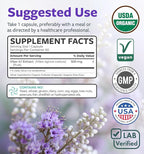 Organic Vitex Chasteberry Supplement for Women - High Strength Chaste Tree Berry Extract Supports Hormone Balance for Women from PMS to Menopause - Filler Free Vegan & Non-GMO (2 Month Supply)