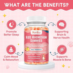 Magnesium Glycinate Gummies for Kids: Calm Magnesium Supplement for Kids & Adults with Zinc Citrate, GABA, Chamomile, Vitamin B6 & C - Sleep, Relaxation & Focus, Juicy Peach & Mango Flavor 120ct