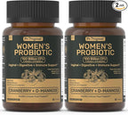 Probiotics for Women – Women’s Probiotic for Digestive, Vaginal, Urinary Health & pH Balance – 100 Billion CFU, 11 Strains with Organic Prebiotics, Cranberry Extract, D-Mannose – Non-GMO, 120 Caps