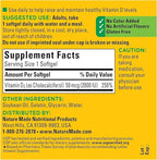 Nature Made Vitamin D3 2000 IU Liquid Softgels 90 ea (Pack of 3)
