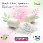 N'More Boric Acid Vaginal Suppositories with Applicator - 100% Pure Made in USA - Boricfem Support Vaginal Health (One) (60 Count (2 Pack), Boric Acid Suppositories)
