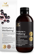 Immune + Wellbeing Syrup, Herbal Formula with Elderberry, Echinacea & Olive Leaf, High Absorption, Wild Berry Flavor, Plant-Based - 6.7 Fl oz (40 Servings)