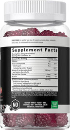 Horbaach Sambucus Black Elderberry Gummies | 60 Count | with Zinc and Vitamin C | Vegan, Non-GMO, Gluten Free Extract for Adults | Berry Flavor | by Berkshire Labs