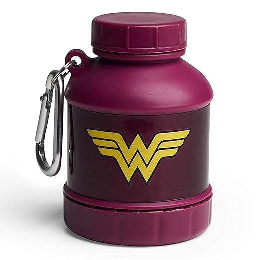 Smartshake Justice League Protein Powder Storage Container 50g Protein Shaker Bottle Funnel 110ml BPA, DC Comics Protein Shakes Bottle Storage for Women - Wonder Woman